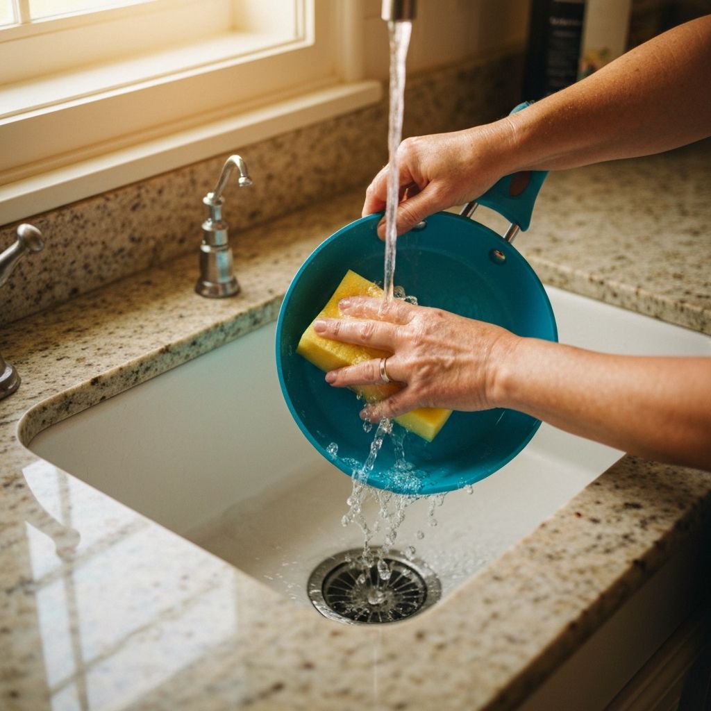 Hand washing Rachael Ray cookware